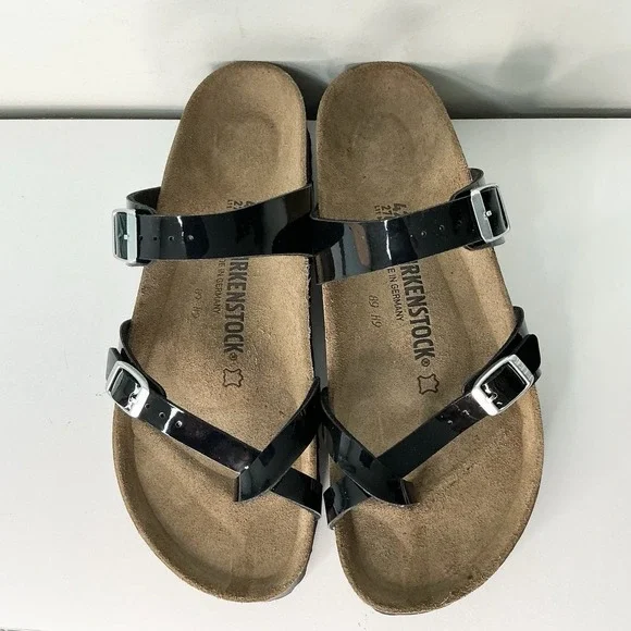 Birkenstock Mayari Black Patent Sz 42 Narrow Fit Leather New With Box - Picture 3 of 8